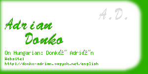 adrian donko business card